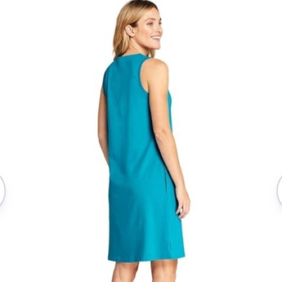 LANDS' END  Sheath Dress Small Sleeveless 100% Cotton Preppy Classic Nautical - Picture 3 of 16